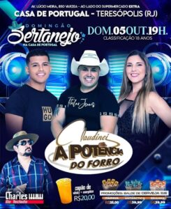 Dia 05-10 Domingão Sertanejo na Casa de Portugal de Teresópolis