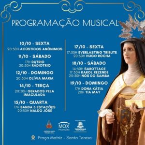 Programação especial de Santa Teresa padroeira de Teresópolis