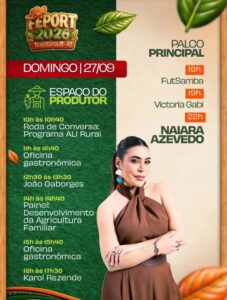 Dia 27-09 Naiara Azevedo na Feira do Produtor Rural de Teresópolis