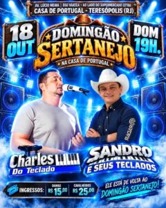 Dia 18-10 Domingão Sertanejo na Casa de Portugal de Teresópolis