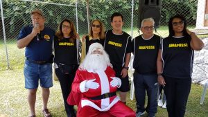 Equipe Amaposse na festa do Papai Noel no Clube Hotel Lagoa Teresópolis RJ