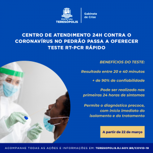 Teste rápido, do tipo RT-PCR, para diagnóstico de Covid-19