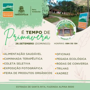 Prefeitura celebra a chegada da Primavera com programação especial no domingo, 26/09, no Parque Montanhas de Teresópolis