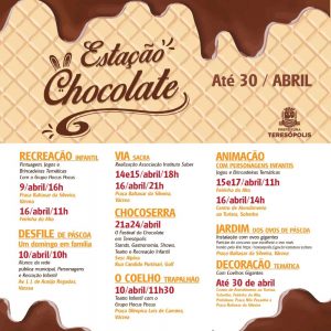 ‘Estação Chocolate’ anima famílias nas praças Olímpica e da Matriz de Santa Teresa