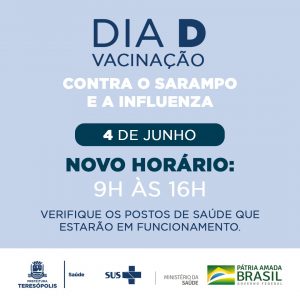 Teresópolis realiza Dia “D” contra Influenza e Sarampo, neste sábado 4
