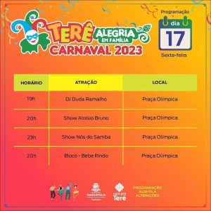 Dia 17-02 TERÊ Alegria! Carnaval 2023 em Teresópolis