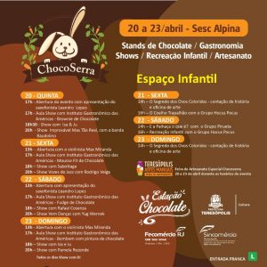 Programação - ChocoSerra 2023 Festival do Chocolate em Teresópolis