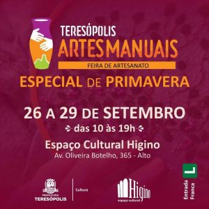 De 26 à 29-09 Teresópolis Artes Manuais no Espaço Higino