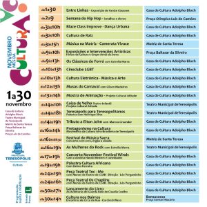 Programação do Mês da Cultura em Teresópolis